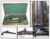 CASED Antique KETLAND & Co. Flintlock Pistols - 1 of 25