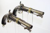 BRACE of 2 FRENCH Antique 1837 MARINE Pistols - 2 of 25