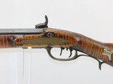 Antique KENTUCKY Long Rifle STRIPED MAPLE Full-Stock 41 Caliber POWDER HORN Quintessential Frontier Rifle! - 16 of 21