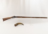 Antique KENTUCKY Long Rifle STRIPED MAPLE Full-Stock 41 Caliber POWDER HORN Quintessential Frontier Rifle! - 1 of 21