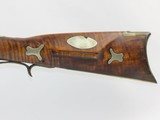 Antique KENTUCKY Long Rifle STRIPED MAPLE Full-Stock 41 Caliber POWDER HORN Quintessential Frontier Rifle! - 15 of 21