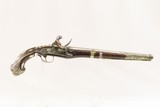 ORNATE Antique MEDITERANEAN Flintlock MILITARY Pistol Carved Engraved 1700s 1800s Late-18th / Early 19th Century Pistol - 2 of 17
