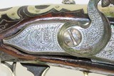 ORNATE Antique MEDITERANEAN Flintlock MILITARY Pistol Carved Engraved 1700s 1800s Late-18th / Early 19th Century Pistol - 6 of 17