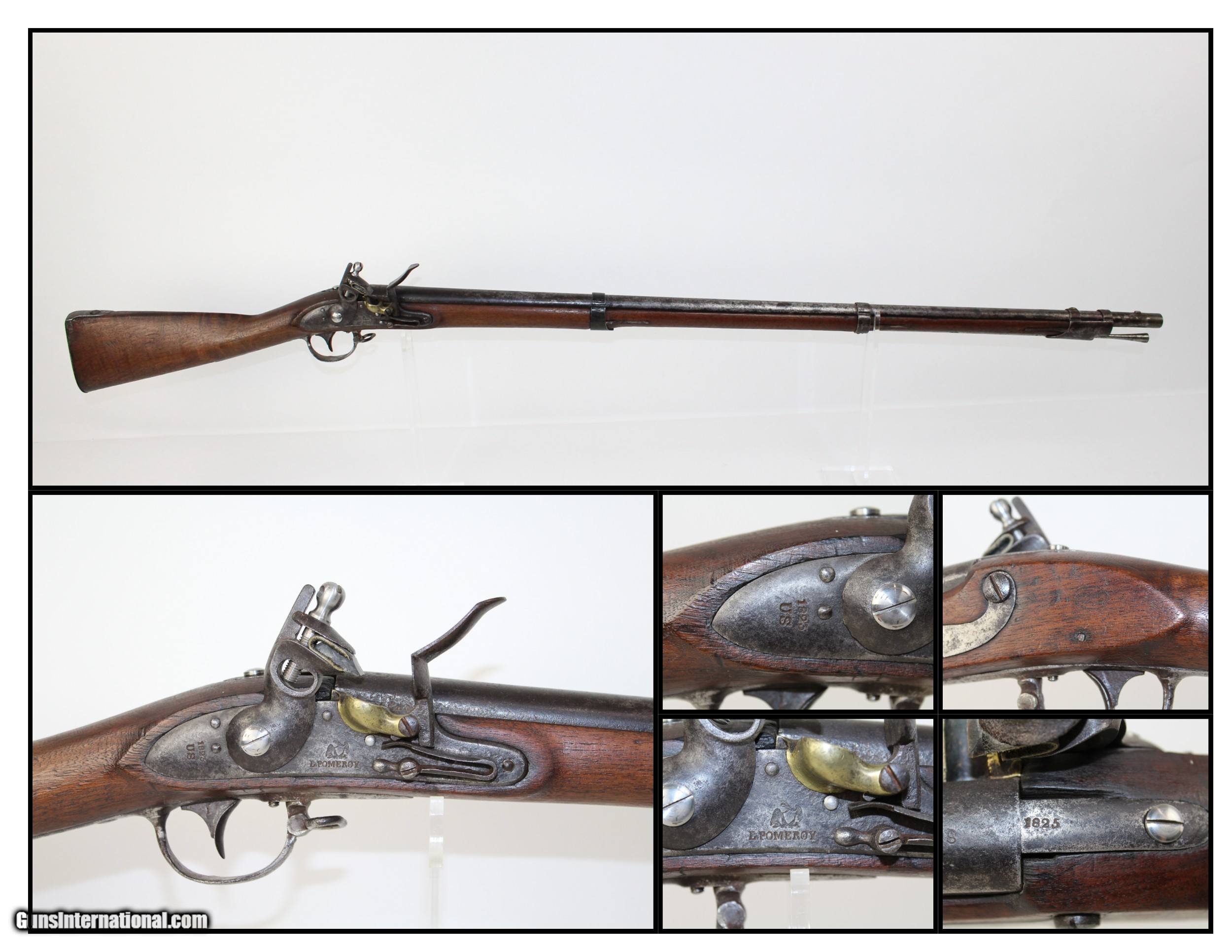 L. POMEROY U.S. Model 1816 FLINTLOCK Musket c.1825