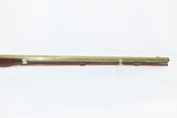 BRASS BARREL Antique Smoothbore LONG RIFLE w ASHMORE & SON Lock .65 Caliber Unique c1840s Kentucky Musket - 5 of 20