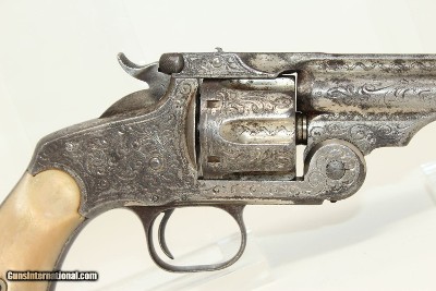 LETTERED, ENGRAVED S&W No. 3 .44 RUSSIAN Revolver Sent to Hartley & Graham, Engraved w Pearl Grips! - Image 8 of 19