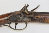 STRIPED MAPLE Antique FLINTLOCK KENTUCKY American Smoothbore LONG RIFLE With German Silver Animal Décor and in .53 Cal! - 4 of 19