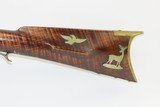 STRIPED MAPLE Antique FLINTLOCK KENTUCKY American Smoothbore LONG RIFLE With German Silver Animal Décor and in .53 Cal! - 15 of 19