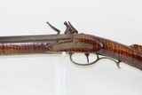 STRIPED MAPLE Antique FLINTLOCK KENTUCKY American Smoothbore LONG RIFLE With German Silver Animal Décor and in .53 Cal! - 16 of 19