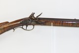 STRIPED MAPLE Antique FLINTLOCK KENTUCKY American Smoothbore LONG RIFLE With German Silver Animal Décor and in .53 Cal! - 1 of 19
