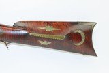 FLINTLOCK Full-Stock KENTUCKY STYLE American LONG RIFLE With Beautiful Maple Stripe Stock Smoothbore Rifle! - 14 of 19