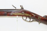 FLINTLOCK Full-Stock KENTUCKY STYLE American LONG RIFLE With Beautiful Maple Stripe Stock Smoothbore Rifle! - 15 of 19