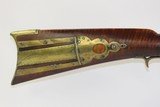 AMERICAN Antique Full Stock PERCUSSION Kentucky Style LONG RIFLE Mid-1800s Percussion Rifle in .40 Caliber - 3 of 17