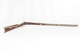 Antique SILVER INLAID Half-Stock .35 Caliber Percussion American LONG RIFLE Kentucky Style Long Rifle with German Silver Décor! - 2 of 17