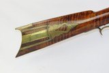 Antique S. SMALL Marked Half-Stock .40 Cal. Percussion American LONG RIFLE PENNSYLVANIA Style OHIO Made Long Rifle! - 3 of 18