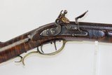 JOHN SOWERS Antique FLINTLOCK American Full Stock LONG RIFLENice, Striped Maple Stock w Brass Hardware! - 3 of 16