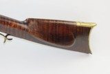 JOHN SOWERS Antique FLINTLOCK American Full Stock LONG RIFLENice, Striped Maple Stock w Brass Hardware! - 12 of 16
