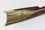 JOHN SOWERS Antique FLINTLOCK American Full Stock LONG RIFLENice, Striped Maple Stock w Brass Hardware! - 2 of 16