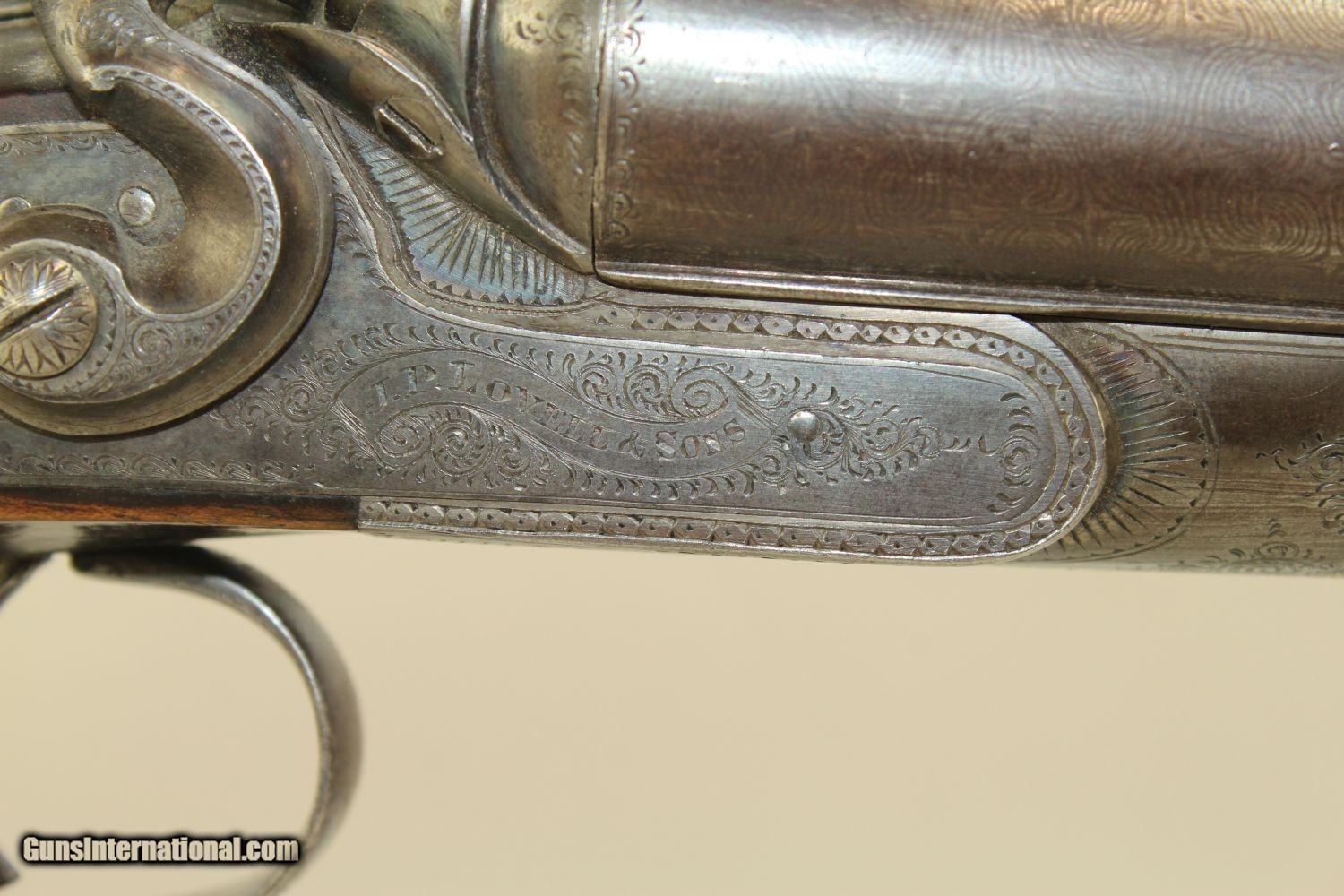 Engraved, FINE DAMASCUS J.P. LOVELL & SONS SxS HAMMER Shotgun 1900 C&R ...