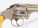 MERWIN & HULBERT Antique .38 S&W Revolver NICKEL IVORY Holster Folding Hammer With “JR” Initialed Leather Holster! - 22 of 23