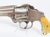 MERWIN & HULBERT Antique .38 S&W Revolver NICKEL IVORY Holster Folding Hammer With “JR” Initialed Leather Holster! - 8 of 23