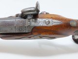 EUROPEAN Antique ENGRAVED Large Bore “Manstopper” BELT Pistol 1830s Belgian Made Self-defense Pistol! - 7 of 16