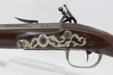 BALOCHE of PARIS Antique SILVER Mounted FLINTLOCK Officer’s PISTOL 18th Century “1st French Colonial Empire” Flintlock Pistol - 16 of 17