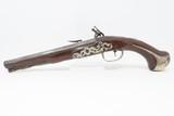 BALOCHE of PARIS Antique SILVER Mounted FLINTLOCK Officer’s PISTOL 18th Century “1st French Colonial Empire” Flintlock Pistol - 14 of 17