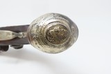 BALOCHE of PARIS Antique SILVER Mounted FLINTLOCK Officer’s PISTOL 18th Century “1st French Colonial Empire” Flintlock Pistol - 6 of 17