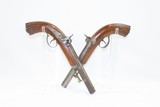Pair of ORNATE & ENGRAVED Antique 1850s Back Action PERCUSSION Belt Pistols With Ottoman Kubar Style Double Holster! - 2 of 24