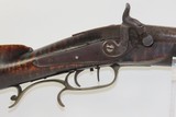 ANTIQUE American HEAVY BARREL Half Stock LONG RIFLE PATCH BOX Plains RifleDouble Set Trigger Rifle with Nice Striped Maple Stock! - 4 of 17