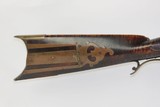 ANTIQUE American HEAVY BARREL Half Stock LONG RIFLE PATCH BOX Plains RifleDouble Set Trigger Rifle with Nice Striped Maple Stock! - 3 of 17