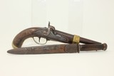 19th Century DAGGER & .70 Cal PISTOL French An 13 Double Edged 14 Inch Dagger with Leather Scabbard! - 2 of 24