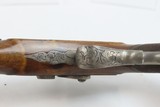 CASED, ENGRAVED Belgian Antique TARGET Pistol Muzzleloading Set Trigger Mid-19th Century Percussion Pistol - 10 of 20