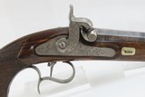 CASED, ENGRAVED Belgian Antique TARGET Pistol Muzzleloading Set Trigger Mid-19th Century Percussion Pistol - 6 of 20