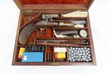 CASED, ENGRAVED Belgian Antique TARGET Pistol Muzzleloading Set Trigger Mid-19th Century Percussion Pistol - 2 of 20