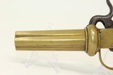 4-SHOT Antique BRASS PEPPERBOX Revolver c1840 All Brass Percussion Single Action Pistol - 6 of 17