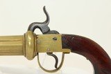 4-SHOT Antique BRASS PEPPERBOX Revolver c1840 All Brass Percussion Single Action Pistol - 5 of 17