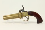 4-SHOT Antique BRASS PEPPERBOX Revolver c1840 All Brass Percussion Single Action Pistol - 3 of 17