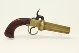 4-SHOT Antique BRASS PEPPERBOX Revolver c1840 All Brass Percussion Single Action Pistol - 14 of 17