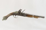 ORNATE, BEJEWELED Antique Flintlock BELT Pistol PIRATE .675 Caliber Engraved GEM ADORNED Late-18th / Early 19th Century Pistol - 1 of 19