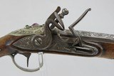 ORNATE, BEJEWELED Antique Flintlock BELT Pistol PIRATE .675 Caliber Engraved GEM ADORNED Late-18th / Early 19th Century Pistol - 3 of 19