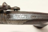 ENGRAVED Joseph Rock Cooper SAW HANDLE Pistol .45 English Made Circa 1840s Saw Handle! - 9 of 17