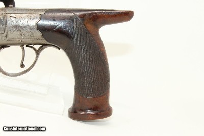 ENGRAVED Joseph Rock Cooper SAW HANDLE Pistol .45 English Made Circa 1840s Saw Handle! - Image 15 of 17