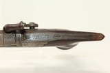 ENGRAVED Joseph Rock Cooper SAW HANDLE Pistol .45 English Made Circa 1840s Saw Handle! - 8 of 17