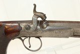 ENGRAVED Joseph Rock Cooper SAW HANDLE Pistol .45 English Made Circa 1840s Saw Handle! - 4 of 17