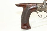 ENGRAVED Joseph Rock Cooper SAW HANDLE Pistol .45 English Made Circa 1840s Saw Handle! - 3 of 17