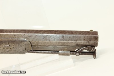 ENGRAVED Joseph Rock Cooper SAW HANDLE Pistol .45 English Made Circa 1840s Saw Handle! - Image 5 of 17