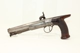 ENGRAVED Joseph Rock Cooper SAW HANDLE Pistol .45 English Made Circa 1840s Saw Handle! - 14 of 17