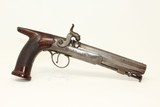 ENGRAVED Joseph Rock Cooper SAW HANDLE Pistol .45 English Made Circa 1840s Saw Handle! - 2 of 17
